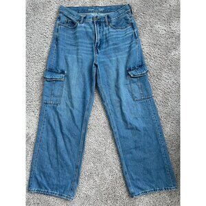 ⭐️ Old Navy Women’s Sky-Hi Wide Leg Jeans – Size 8 – Cargo Style ⭐️